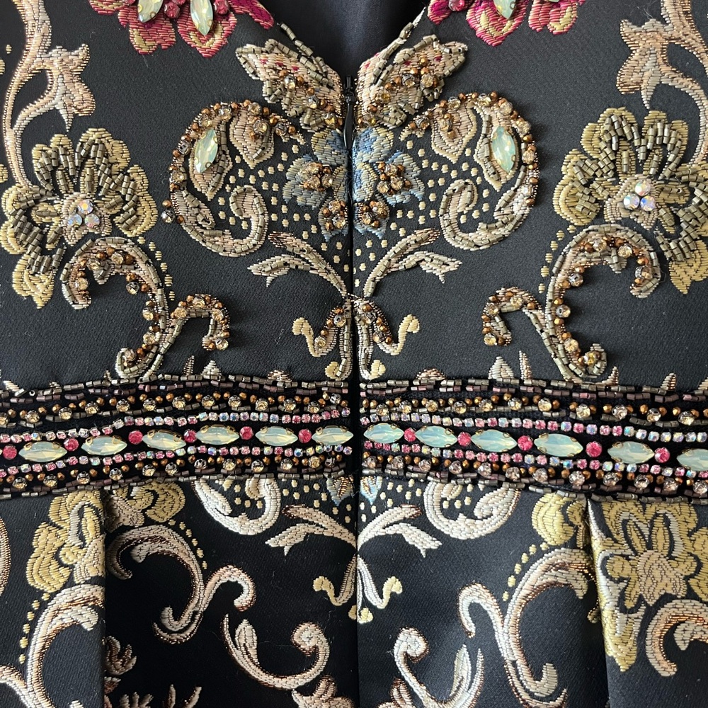 Jovani Ornate Beaded Black and Gold Halter Prom Dress - Picture 8 of 16